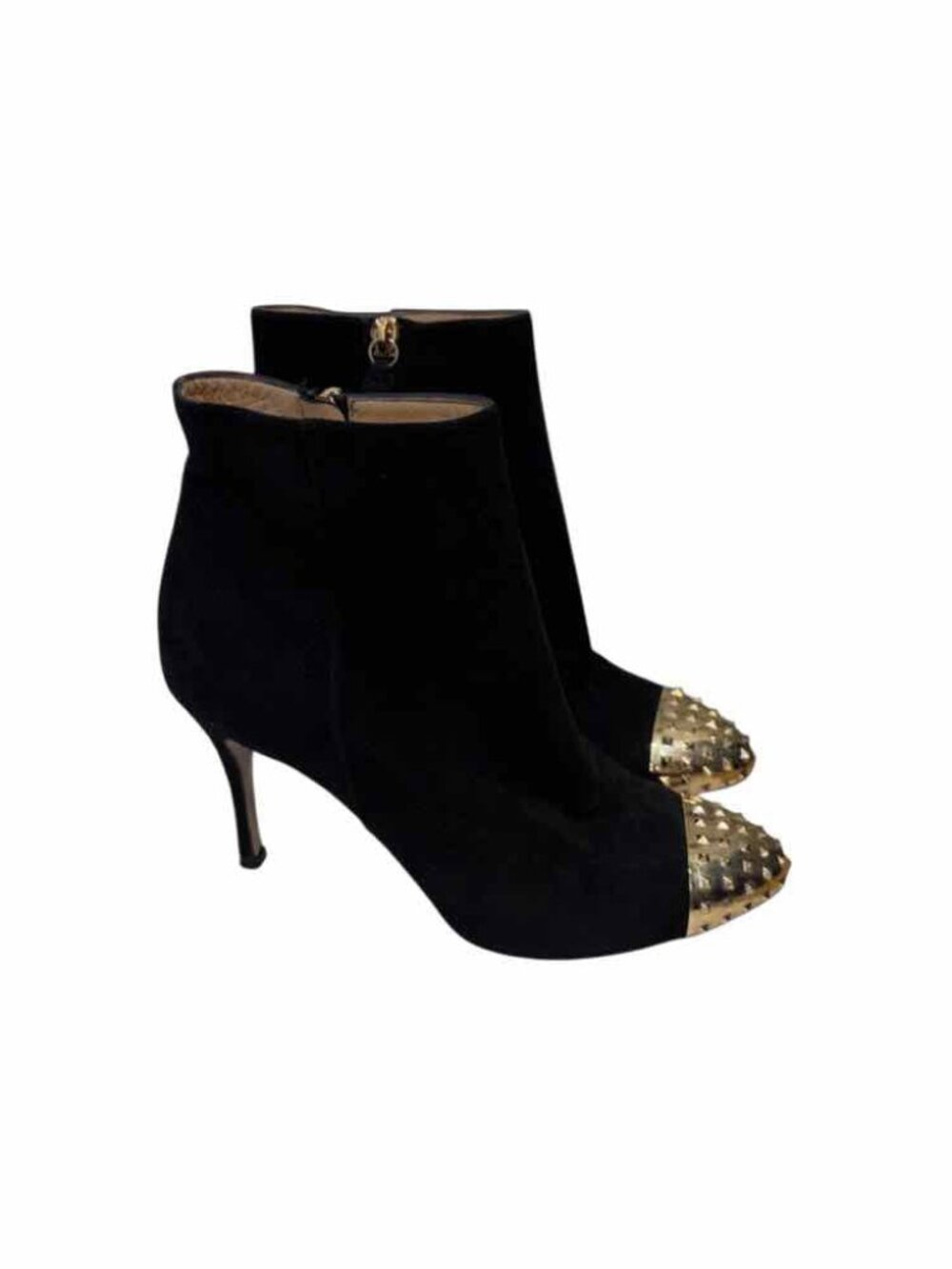 Valentino Garavani Black and Gold Size 36 1/2 Boots